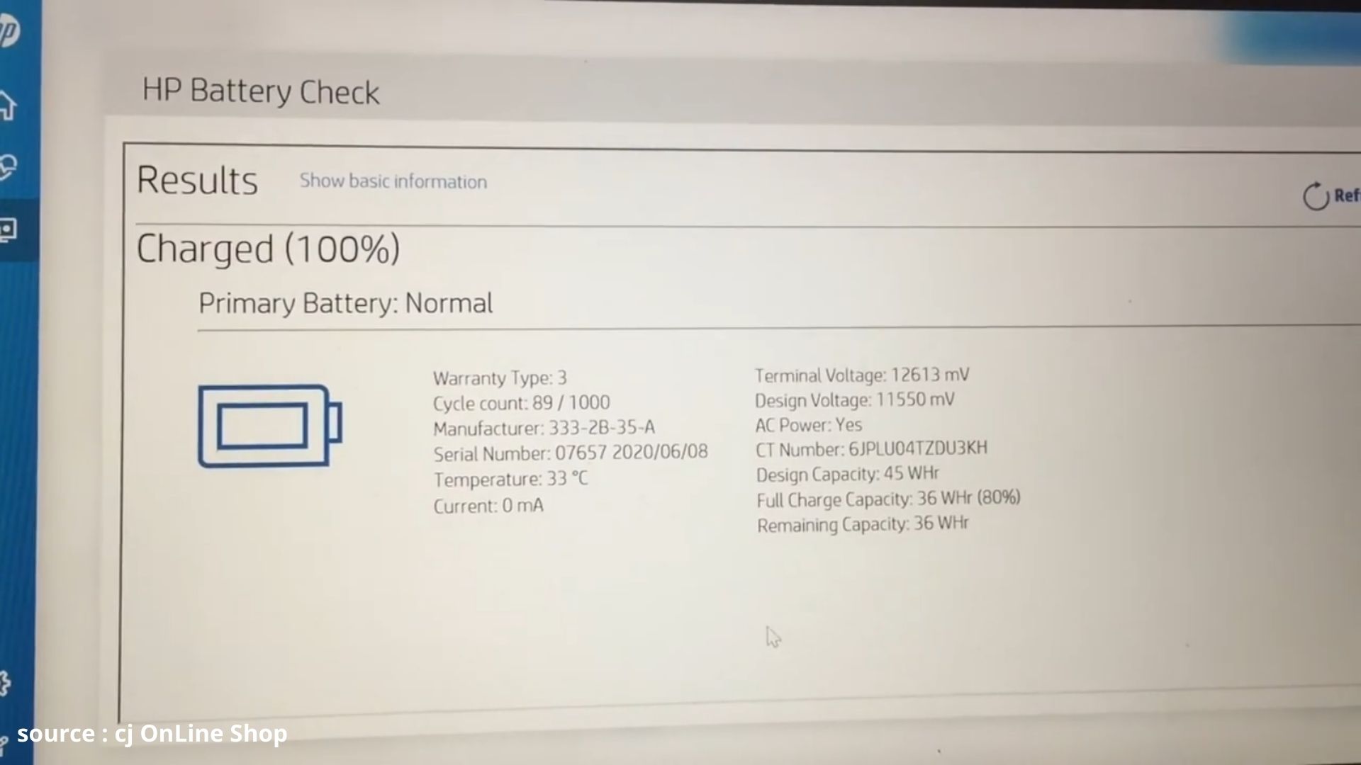 Cek Battery Health dengan HP Support Assistant