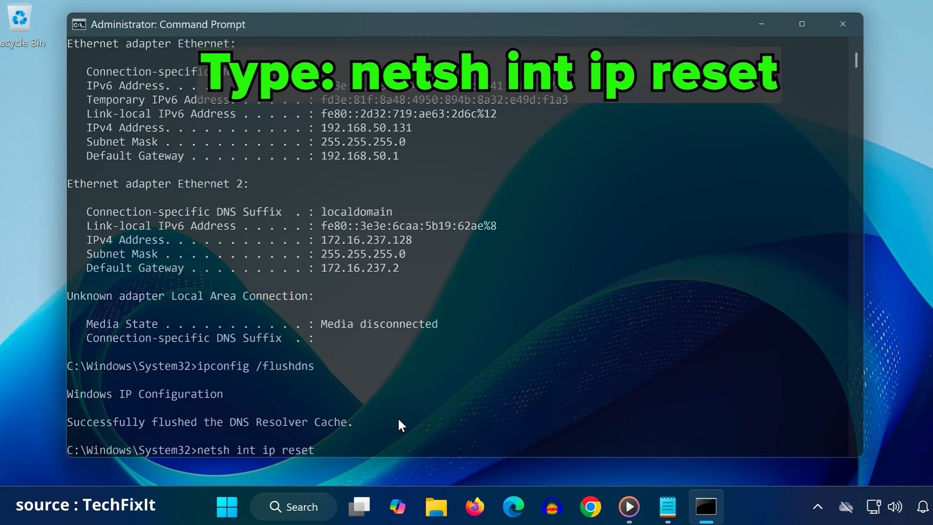 hapus cache dns