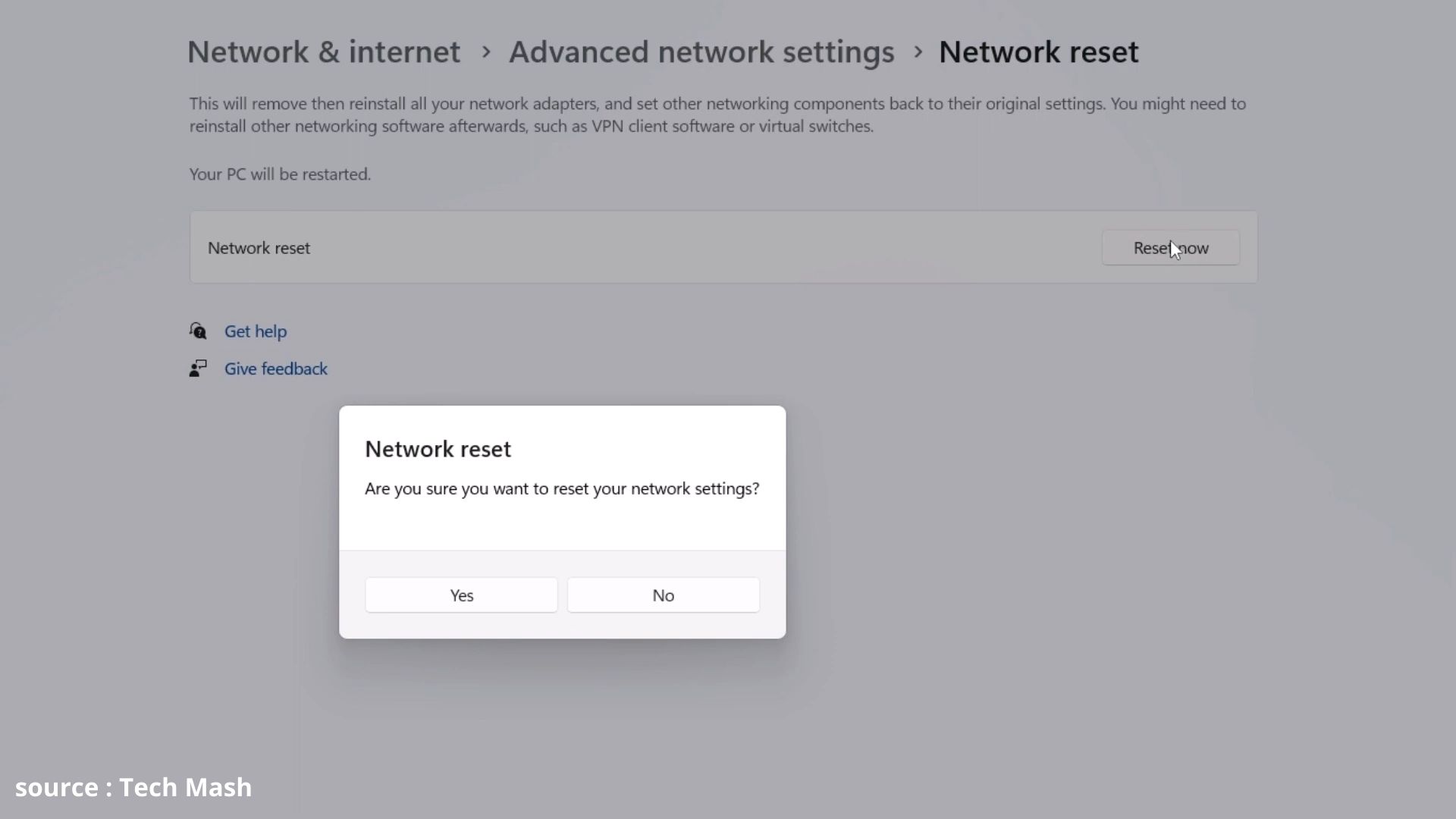 network reset