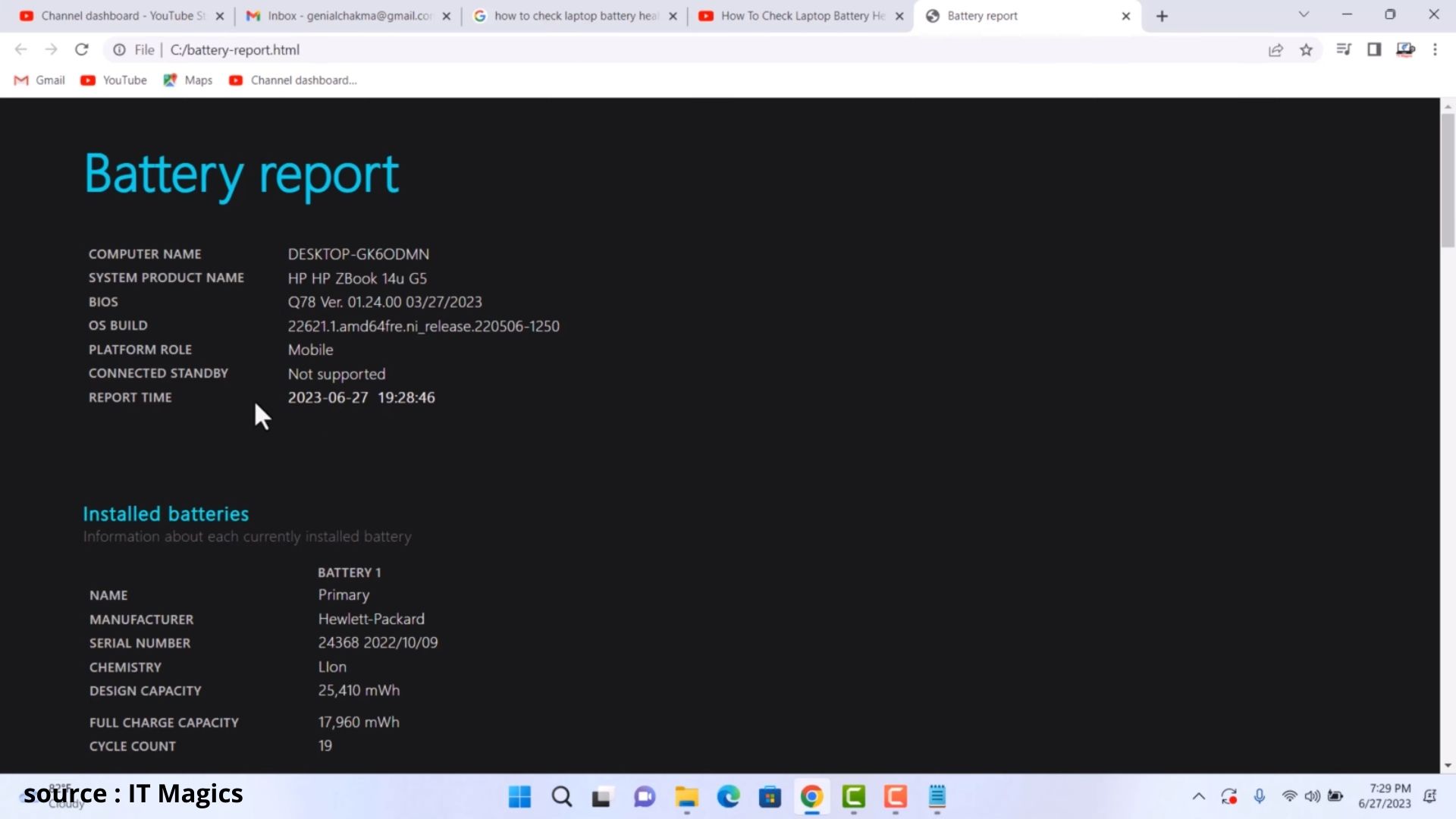 Cek Battery Health dengan Command Prompt