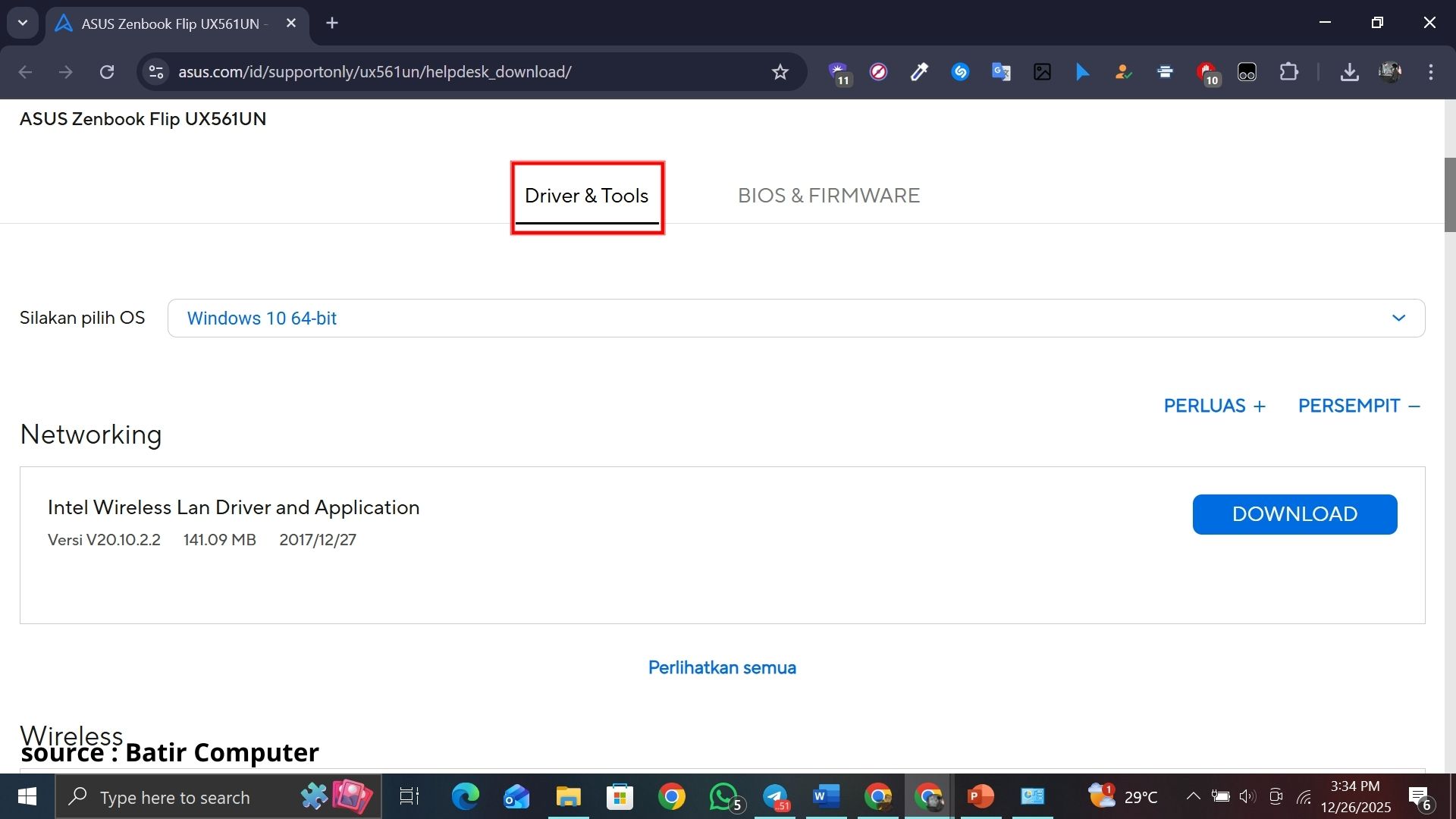 Mengunduh dari Situs Resmi ASUS