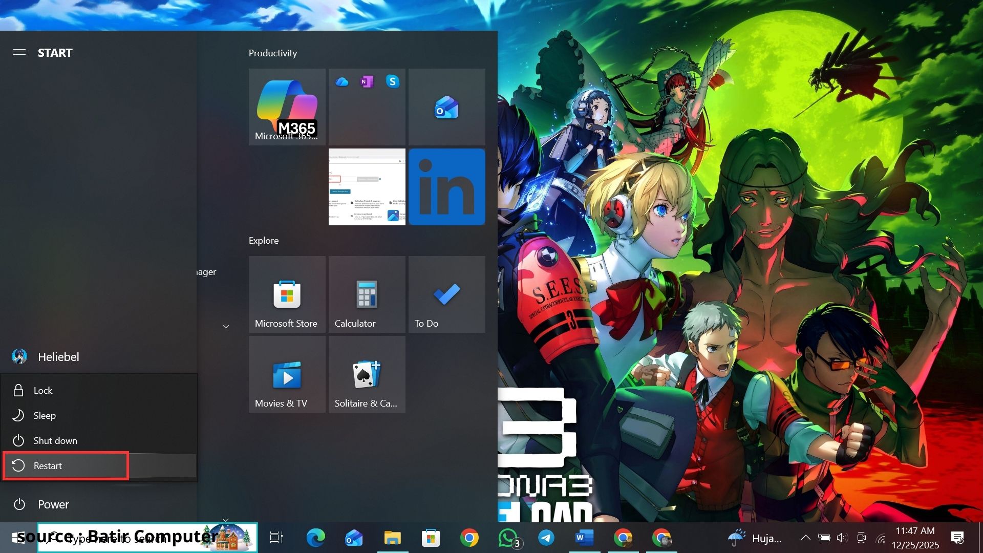 restart laptop