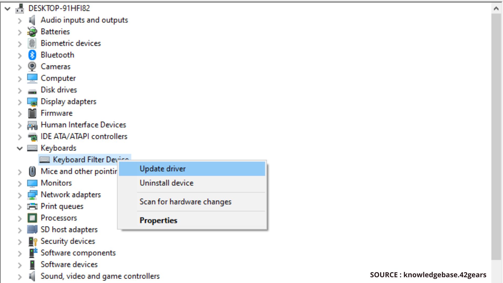 Reinstall Driver Keyboard melalui Device Manager