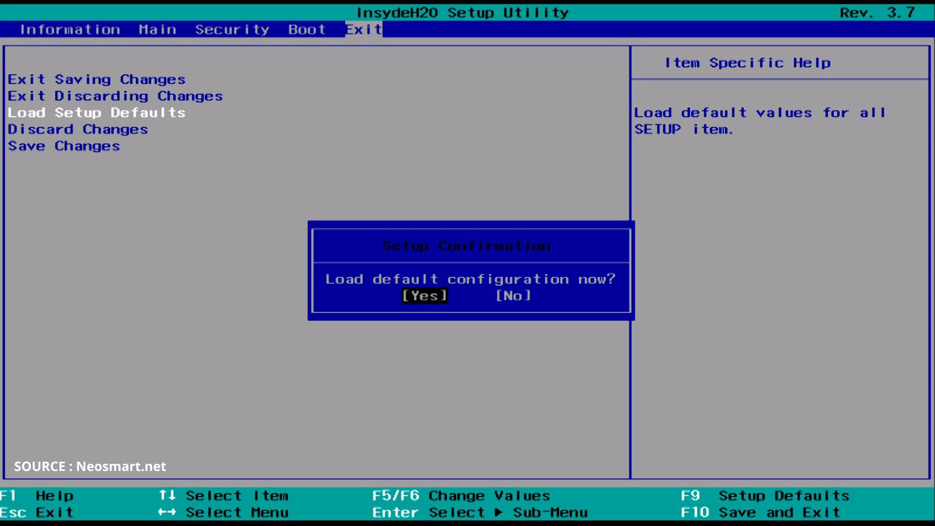 Reset BIOS ke Pengaturan Default